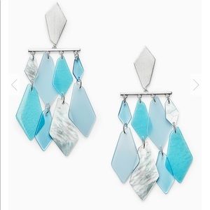 NWOT Kendra Scott Hanna Earrings In SKY BLUE MIX